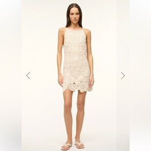 STAUD MINI WHIMSY DRESS BUTTERCREAM